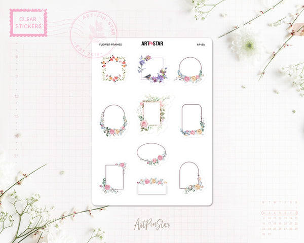 Flower Frames Clear Stickers