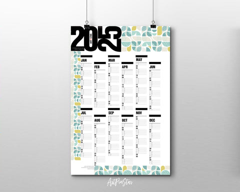 2025 Abstract Customizable Yearly Wall Calendar