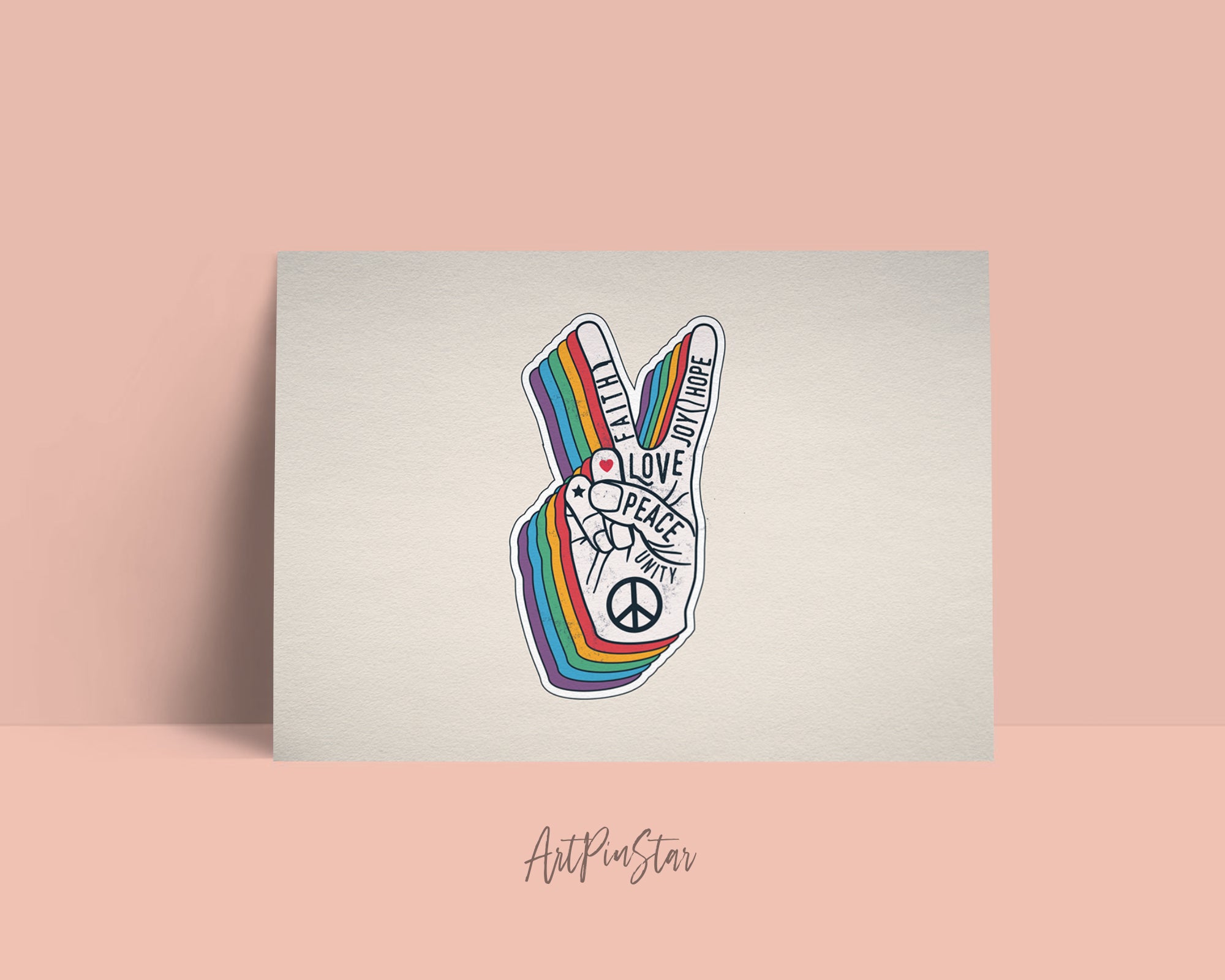 Peace Hand Gesture Sign Love LGBTQ Pride Cards
