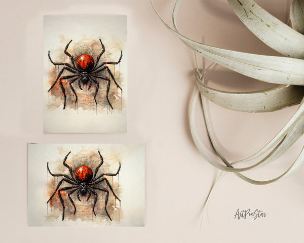 Vintage Halloween Spider Web Custom Holiday Greeting Card