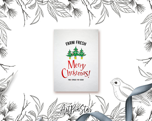 Farm Fresh Merry Christmas Personalized Holiday Greeting Card Gifts