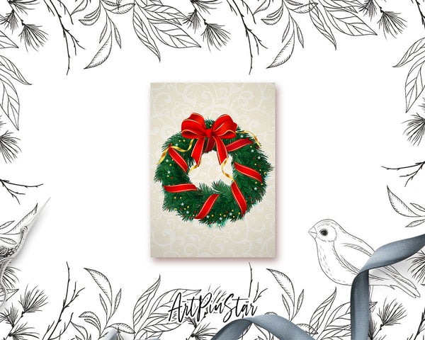 Christmas Wreath Personalized Holiday Greeting Card Gifts