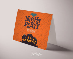 Night Party Happy Halloween Custom Holiday Greeting Card