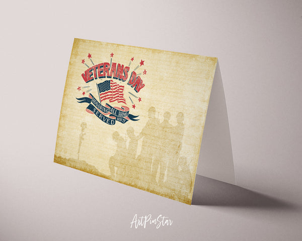 Honoring all who served Retro Style Veterans Day Holiday Greeting Cards