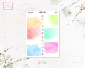 Watercolor Background Mini Fullbox Clear Stickers