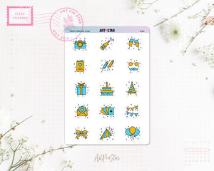 Party Festival Icon Clear Stickers