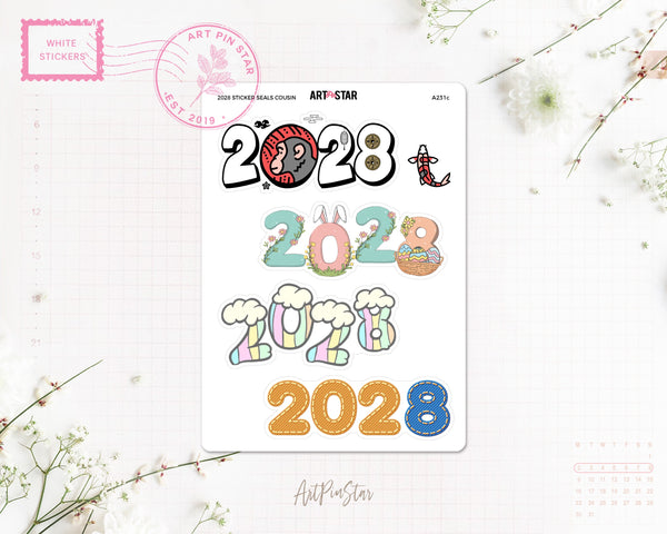 2026 - 2029 Sticker Seals White Stickers
