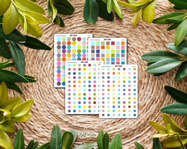Dots & Squares 2026 White Stickers