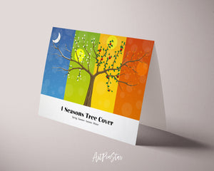 4 Seasons Tree Cover - Spring, Summer, Autumn, Winter Customizable Season Greeting Cards