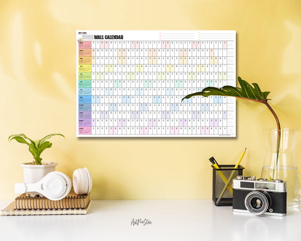 2026 Colorful  Customizable Yearly Wall Calendar