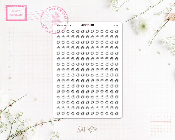 Mini Recipe Cook White Stickers
