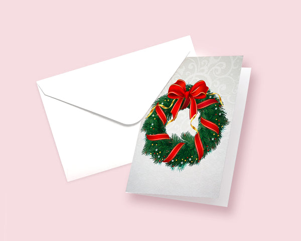 Christmas Wreath Personalized Holiday Greeting Card Gifts