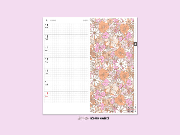 Retro Pastel Floral Personalized Vellum Dashboard, Pocket, 3.19" x 4.72"