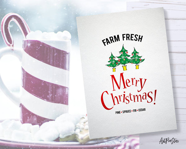 Farm Fresh Merry Christmas Personalized Holiday Greeting Card Gifts