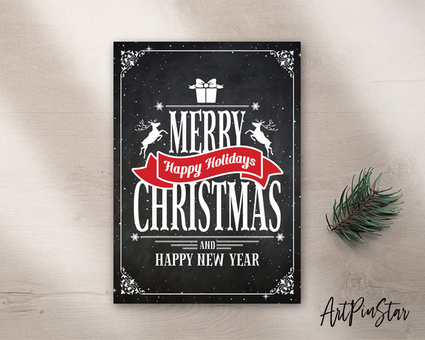 Merry Christmas and Happy New Year Personalized Holiday Greeting Card Gifts