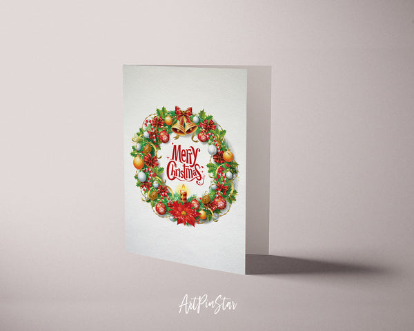 Christmas Wreath Personalized Holiday Greeting Card Gifts