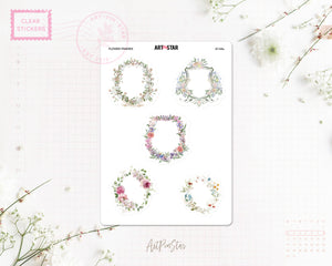 Flower Frames Clear Stickers