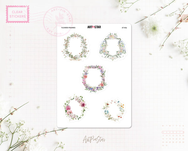 Flower Frames Clear Stickers