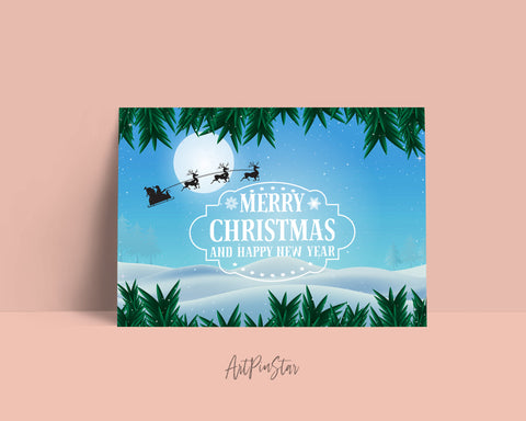 Merry Christmas and Happy New Year Personalized Holiday Greeting Card Gifts