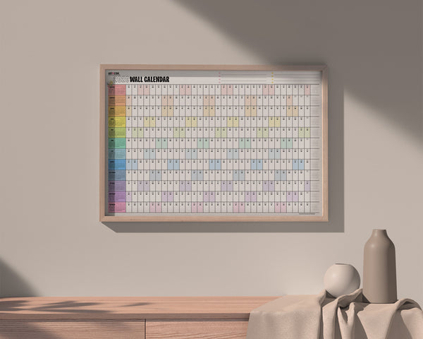 2026 Colorful  Customizable Yearly Wall Calendar