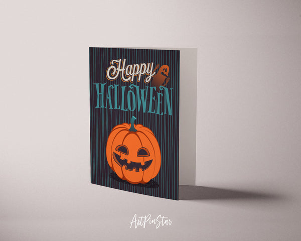 Happy Halloween Pumpkin Custom Holiday Greeting Card