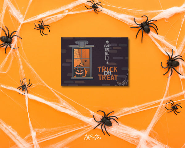 Halloween Trick or Treat Custom Holiday Greeting Card