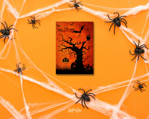 Halloween Pumpkin Bat Custom Holiday Greeting Card