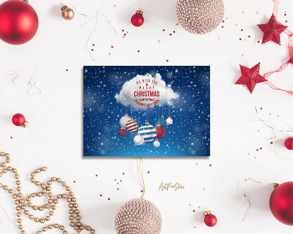 We wish you a merry christmas season's greetings Personalized Holiday Greeting Card Gifts