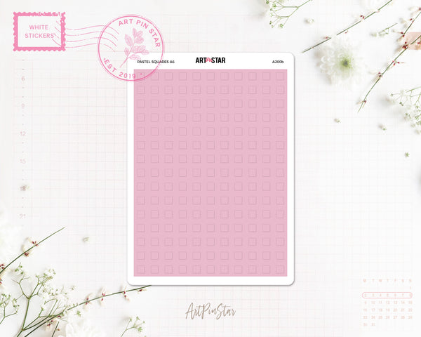 Pastel Squares Original A6 White Stickers