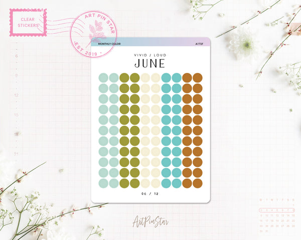 Monthly Color Chart Clear Stickers