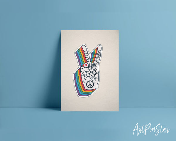 Peace Hand Gesture Sign Love LGBTQ Pride Cards
