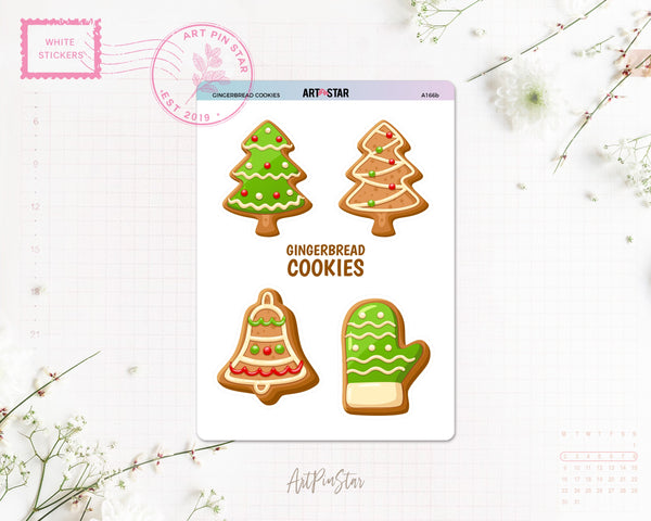 Christmas Gingerbread Cookies White Stickers