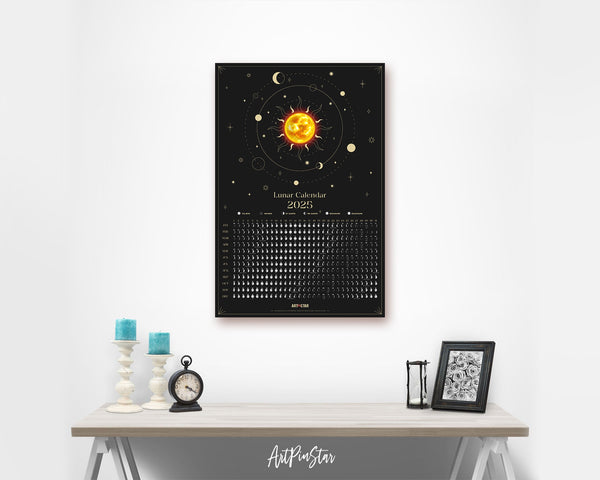 2025 Astrological Moon Phase Customizable Yearly Wall Calendar