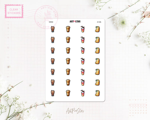 Fast Food Meal Clear Stickers