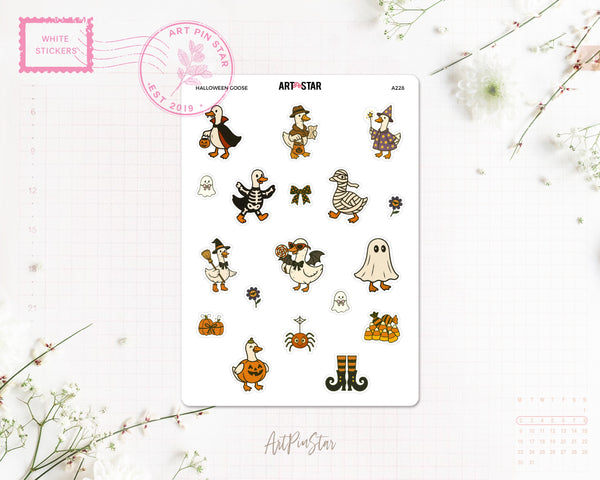 Halloween Goose White Stickers