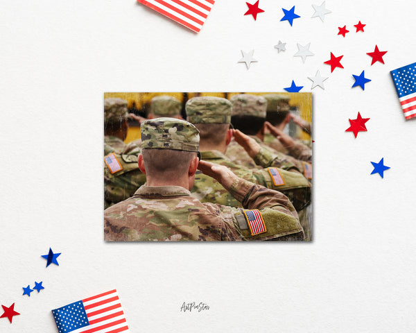 American Soldiers Salute US Army Forces Military USA Veterans Day Veterans Day Holiday Greeting Cards