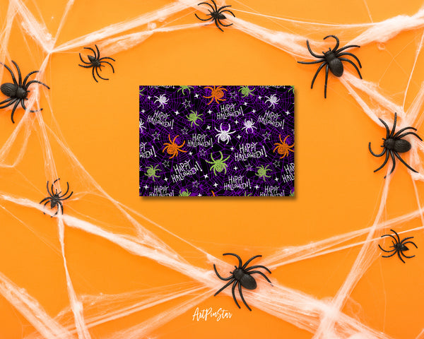 Halloween Spook Spider Pattern Custom Holiday Greeting Card