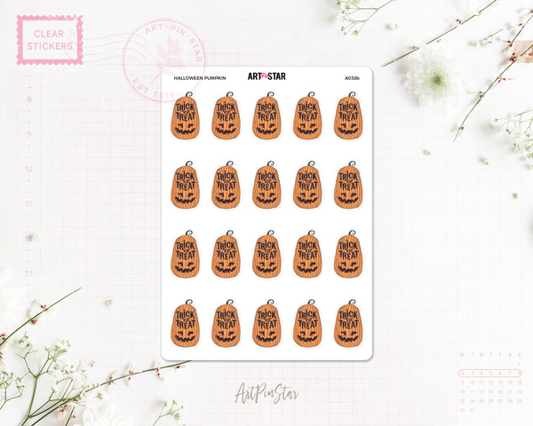 Halloween Pumpkin Clear Stickers