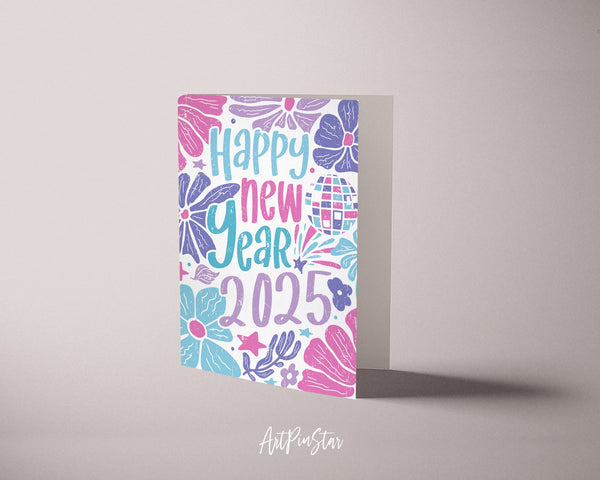 Boho Happy New Year 2025 Amazing Customized Greeting Card