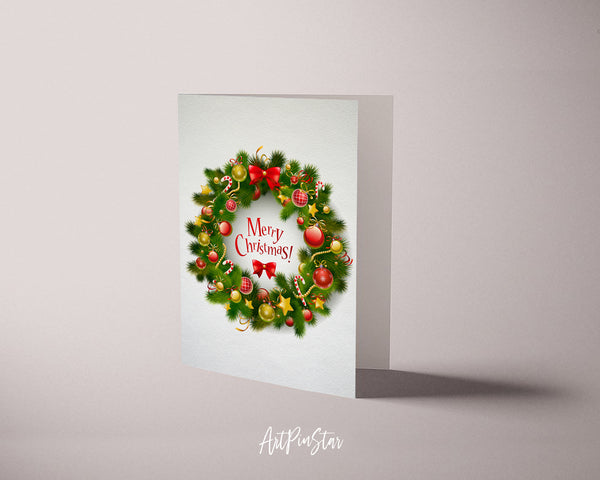 Christmas Wreath Personalized Holiday Greeting Card Gifts