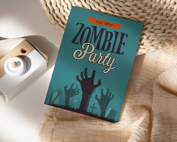 Zombie Party Tombstone Custom Holiday Greeting Card