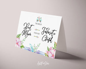 To the world's best mom from her favorite child Mother's Day Occasion Greeting Cards