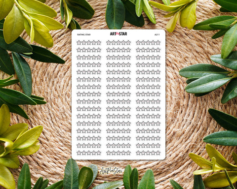 Star Rating White Stickers