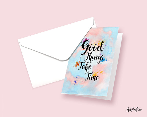 Good things take time Robin Sharma Powerful Quote Customized Greeting Cards