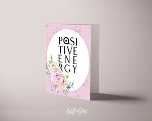 Positive Energy Happiness Quote Customized Greeting Cards