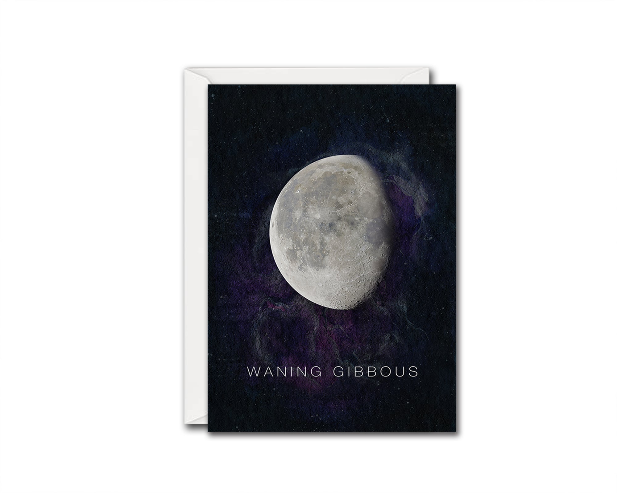 Waning Gibbous Moon Phases Universe Space Customizable Greeting Card