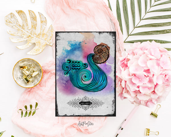 Horoscope Aquarius Prediction Yearly  Astrology Art Customized Gift Cards