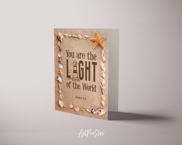 You Are the Light of The World Matthew 5:14 Bible Verse Customized Greeting Card