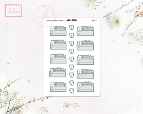 Orthodontics Appointment Planner Sticker, Gray