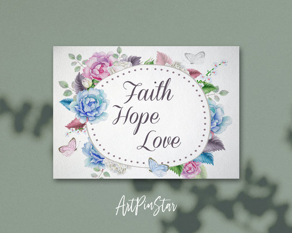 Faith Hope Love Bible Verse Customized Greeting Card